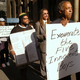 SEPTEMBER 30: New York City Councilman Charles Barron (R), from Brooklyn’s district 42, leads a protest outside of Manhattan’s Criminal Court September 30, 2002 in New York City. The group was protesting what they feel has been the wrongful conviction of five Harlem men in the 1989 rape of a Central Park jogger. All of the men have served from seven to twelve years in prison.